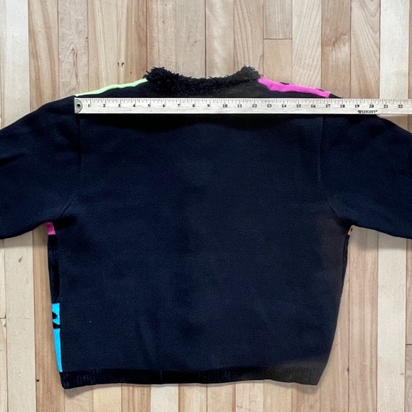 Vtg Berek by Takako Sakon Colorful Colorblock Leopard Cardigan - Sz XL - Picture 13 of 15
